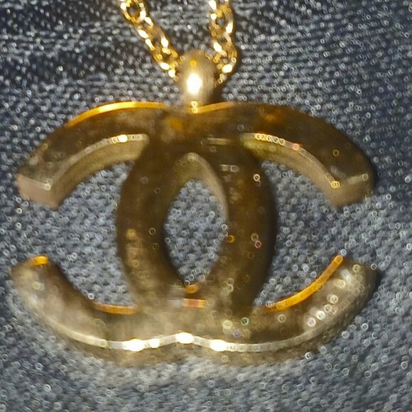 CHANEL  MATCHING NECKLACE AND PAIR  OF EARRINGS  ROSE GOLD 18 KT GP - Picture 2 of 5